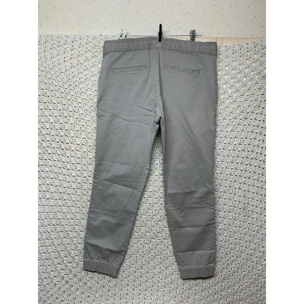 Zara Men's Jogger Pants‎ Size XL Grey  Pull-up Tie Waist Cotton Blend